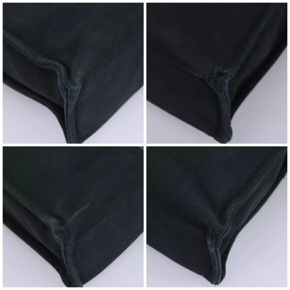 HERMES Fourre Tout MM Hand Bag Canvas Black Gray Silver Auth - Picture 15 of 16